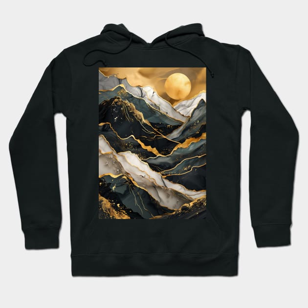 Abstract Mountain Sunset Hoodie by Nenok